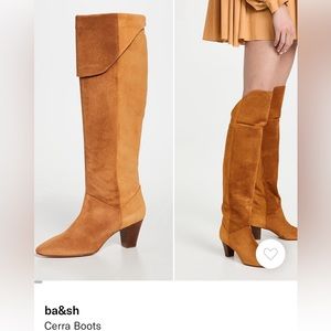 Ba&Sh over the knee / thigh suede camel Cerra Boots. Size 38 / 7 Women’s